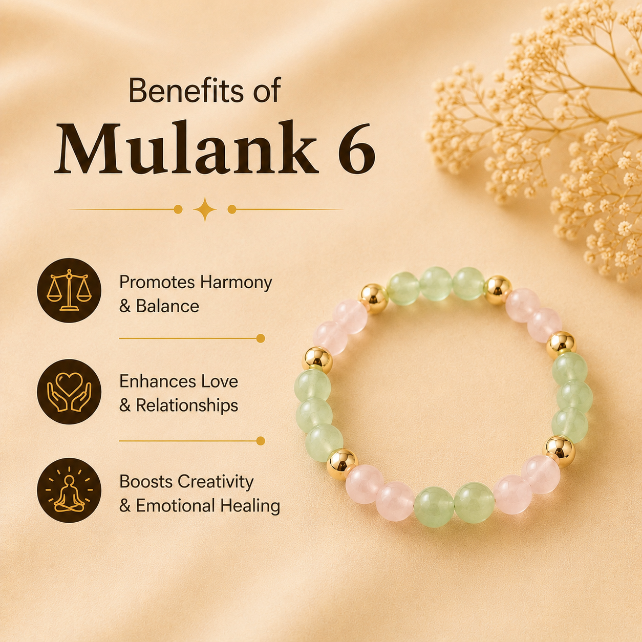 Mulank 6 (Rose Quartz + Green Aventurine)