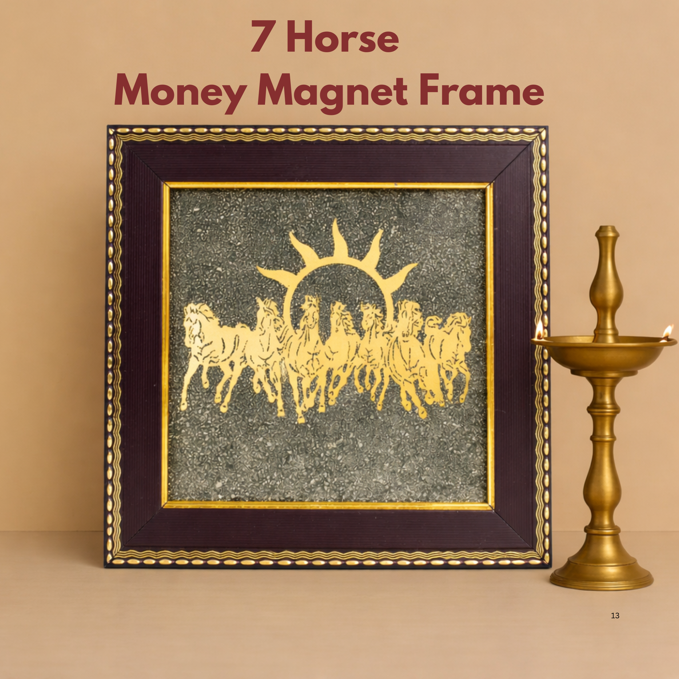 7 Horses Raw Pyrite Frame