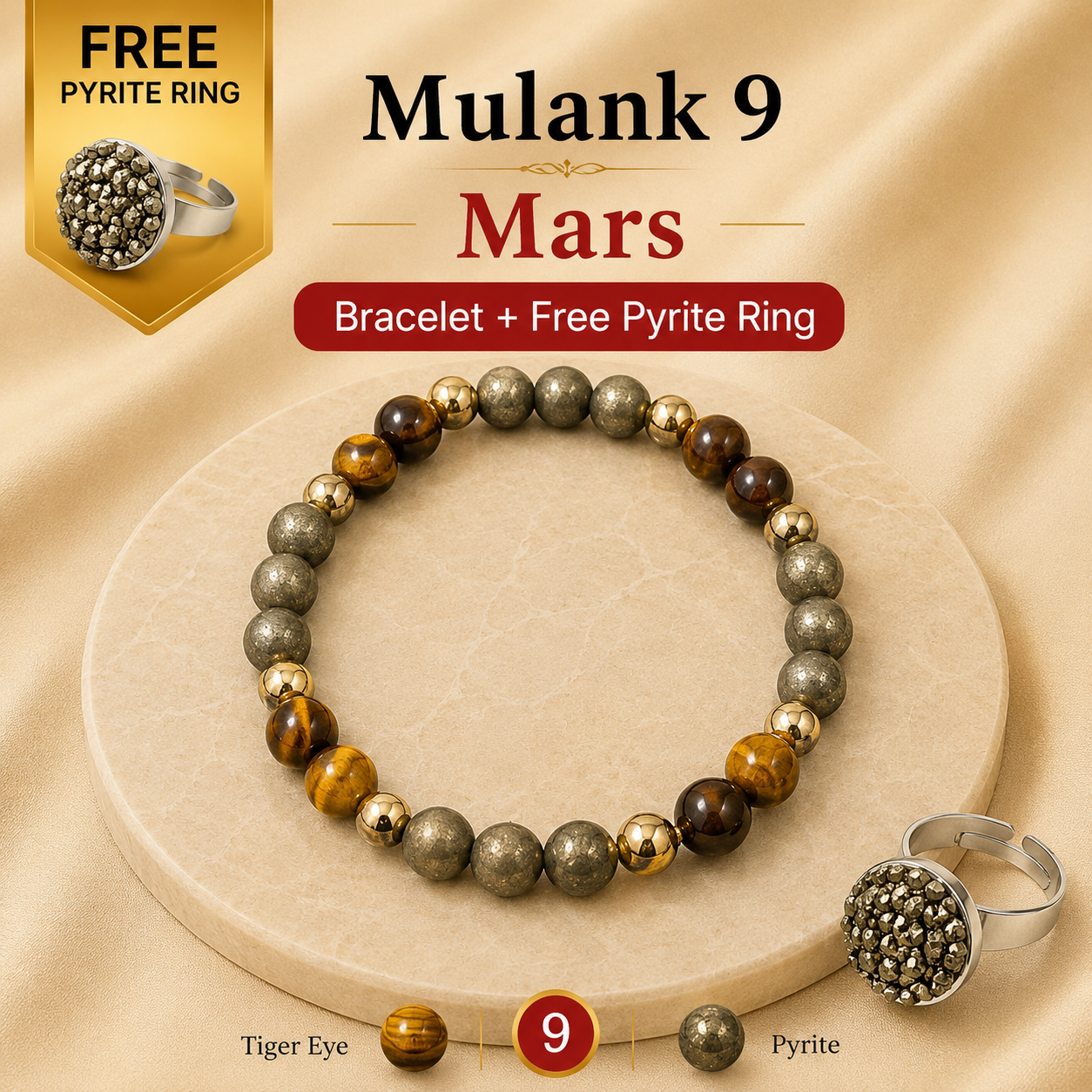 Mulank 9 (Tiger Eye + Pyrite)