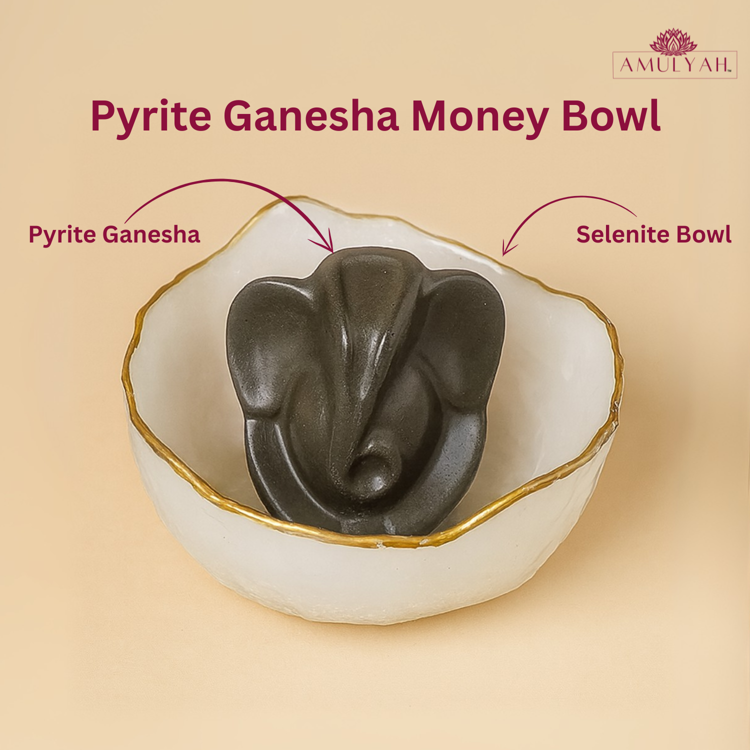 Pyrite Ganesha Money Bowl
