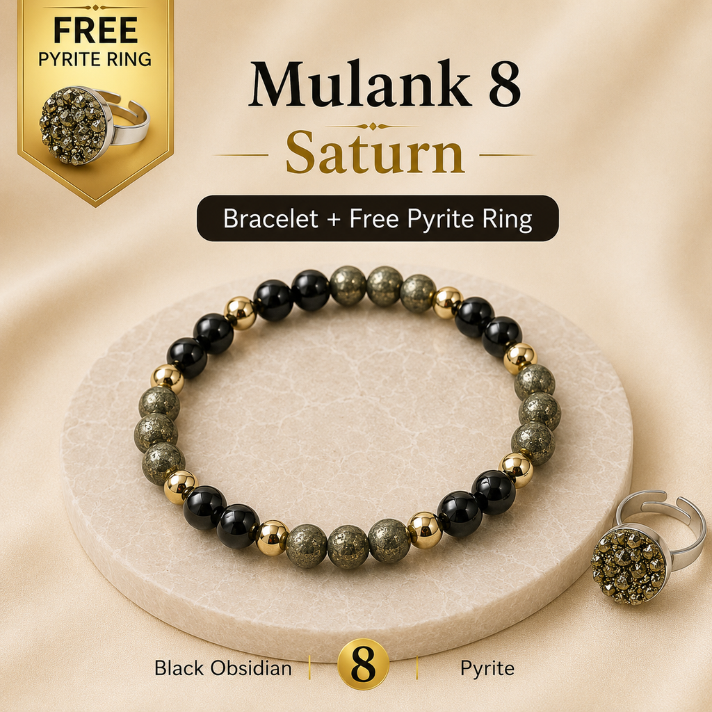 Mulank 8 (Black Obsidian + Pyrite)