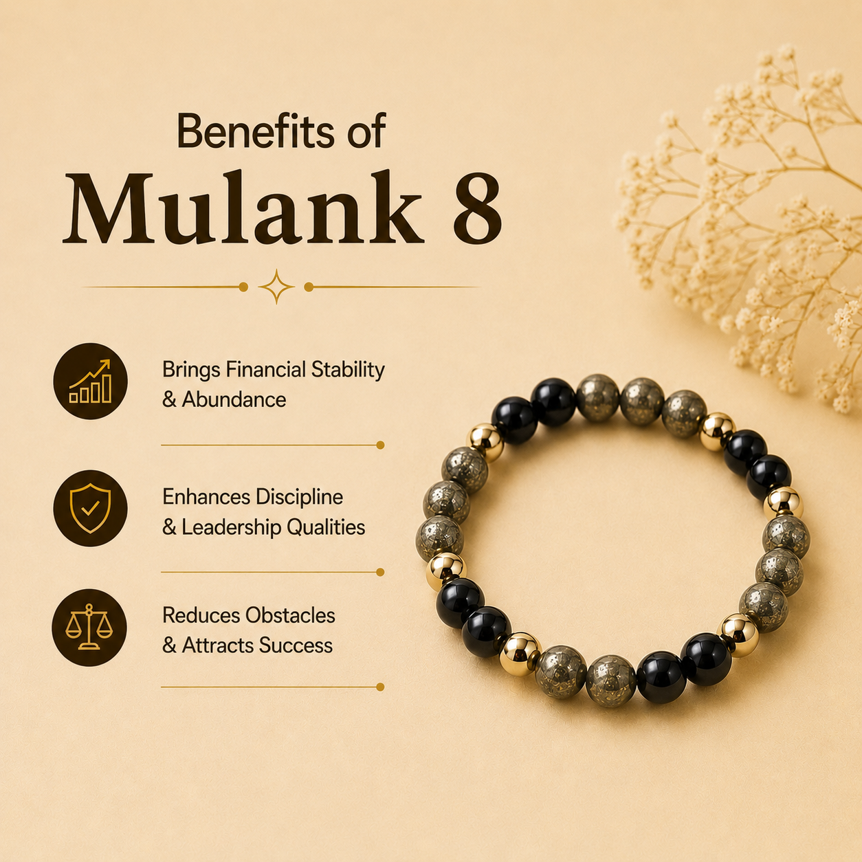 Mulank 8 (Black Obsidian + Pyrite)