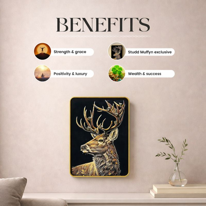 Golden Pyrite Deer Wall Art