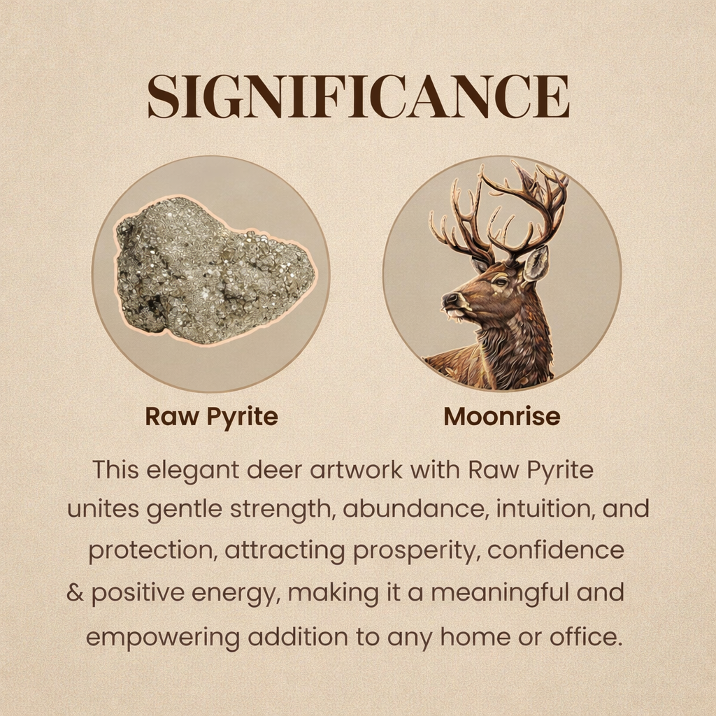 Golden Pyrite Deer Wall Art