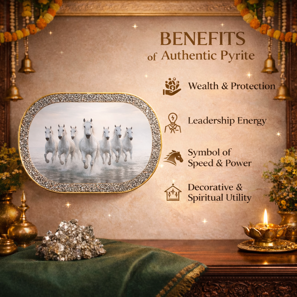 7 White Horses Pyrite Frame