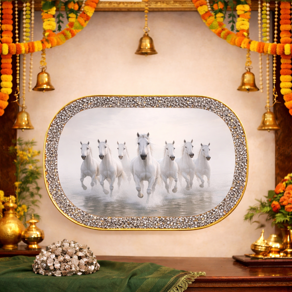 7 White Horses Pyrite Frame