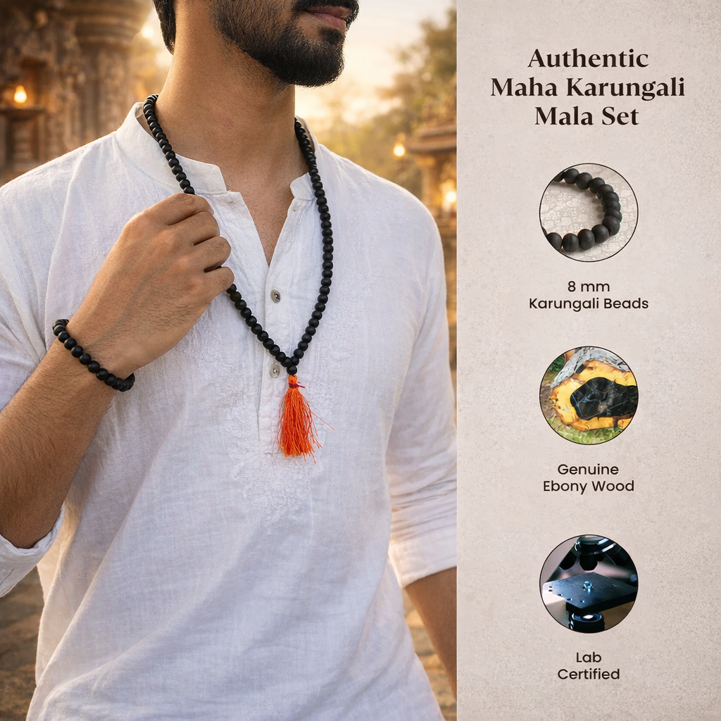 Karungali Mala & Bracelet Combo