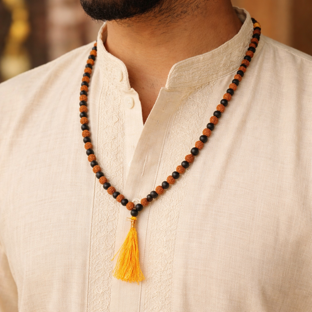 Adi Shakti Rudraksha Karungali Mala || 108+1 Beads