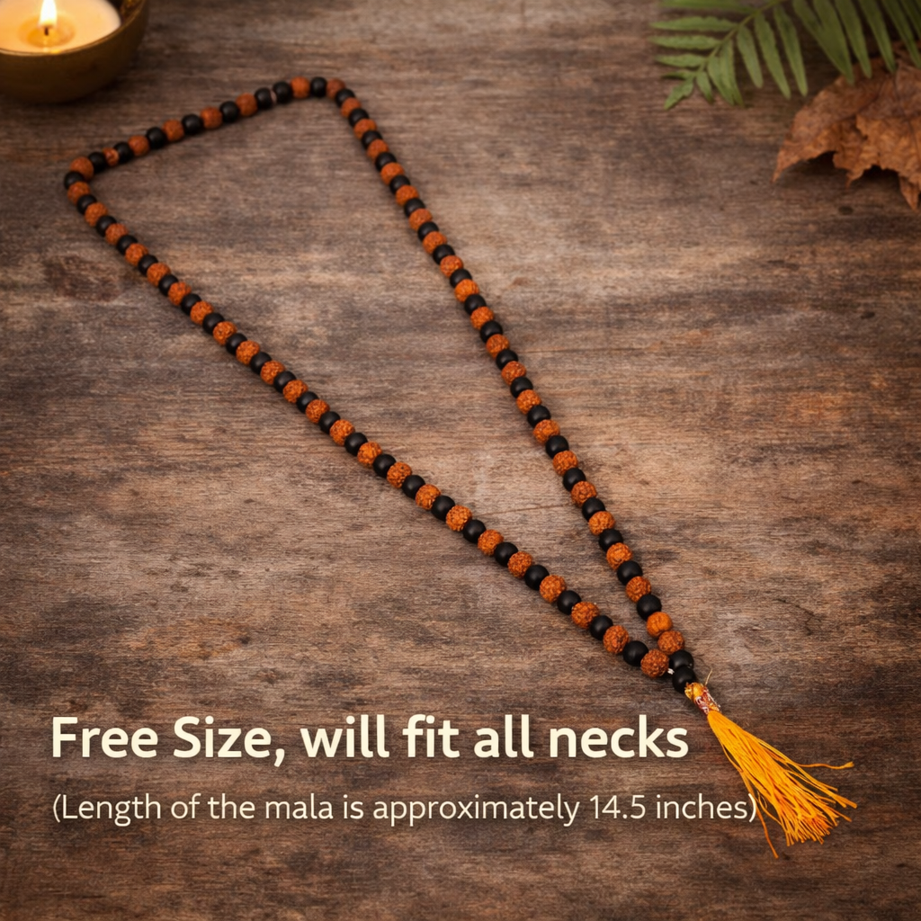 Adi Shakti Rudraksha Karungali Mala || 108+1 Beads