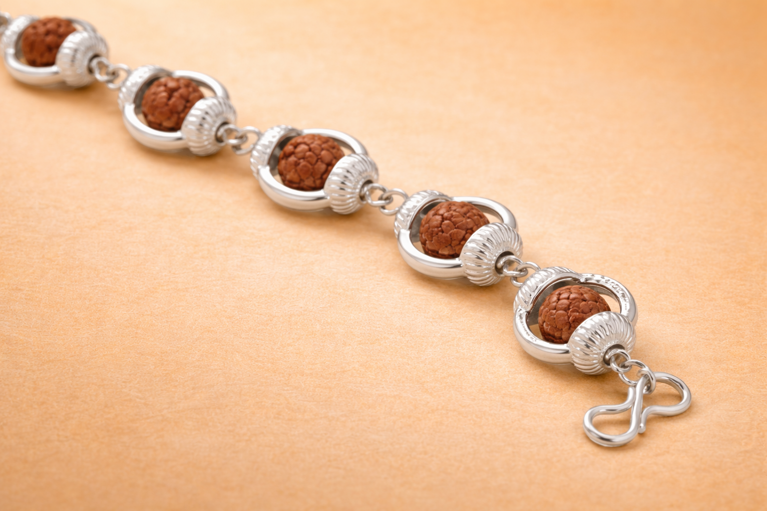 Rudraksha Bracelet With Silver Caps