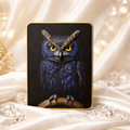 Golden Pyrite Owl Framed Premium Wall Art