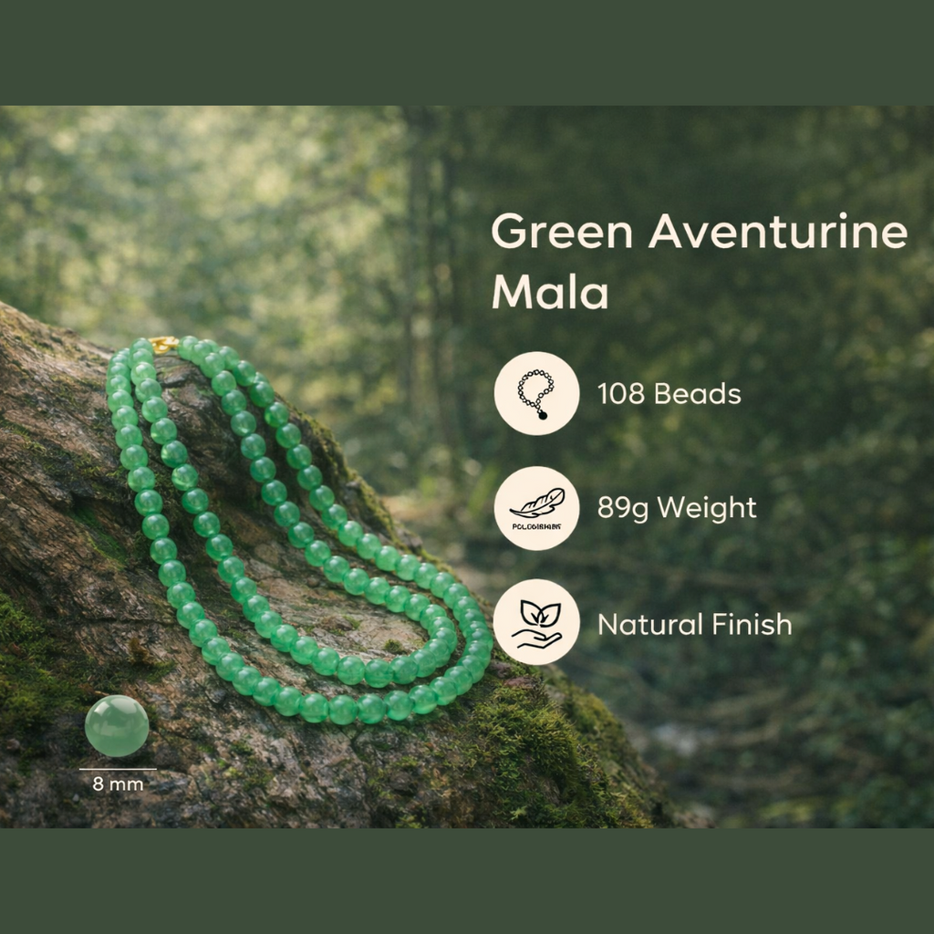 Green Aventurine Mala (8mm, 108 Beads)