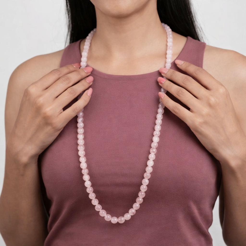 Rose Quartz Mala with 108 Beads (8mm)