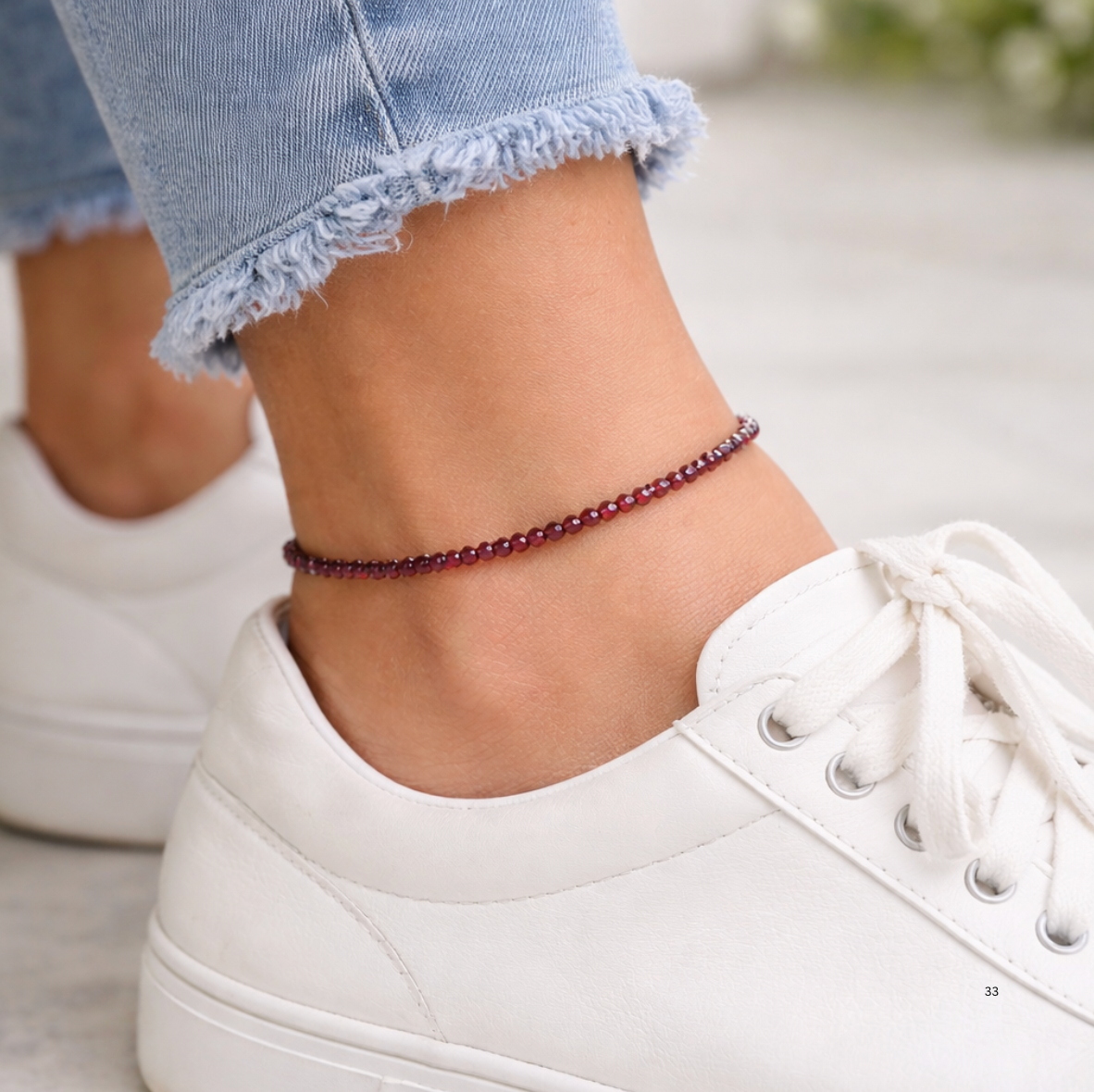 Red Garnet Anklet
