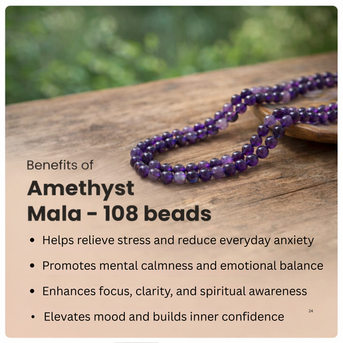 Amethyst Jaap Mala - 8mm || 108 Beads