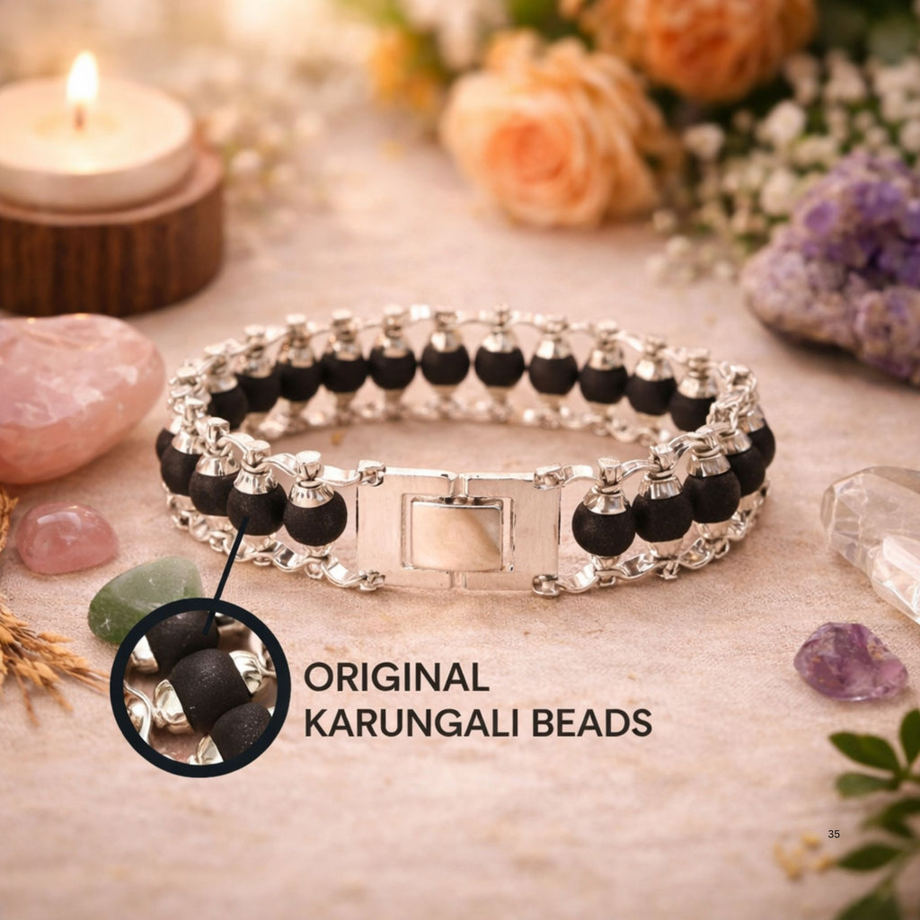 Silver Plated Karungali Modern Bracelet
