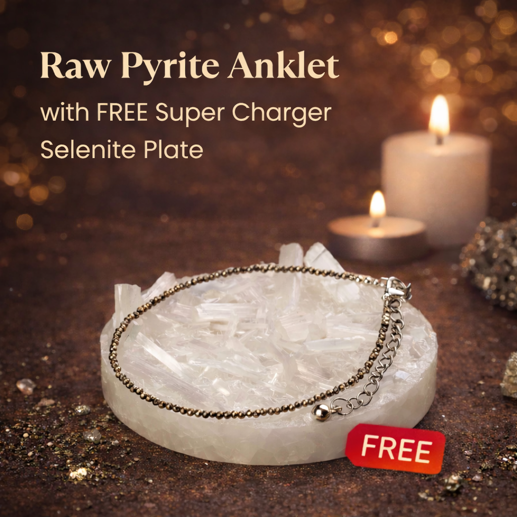 Raw Pyrite Anklet with Free Super Charger