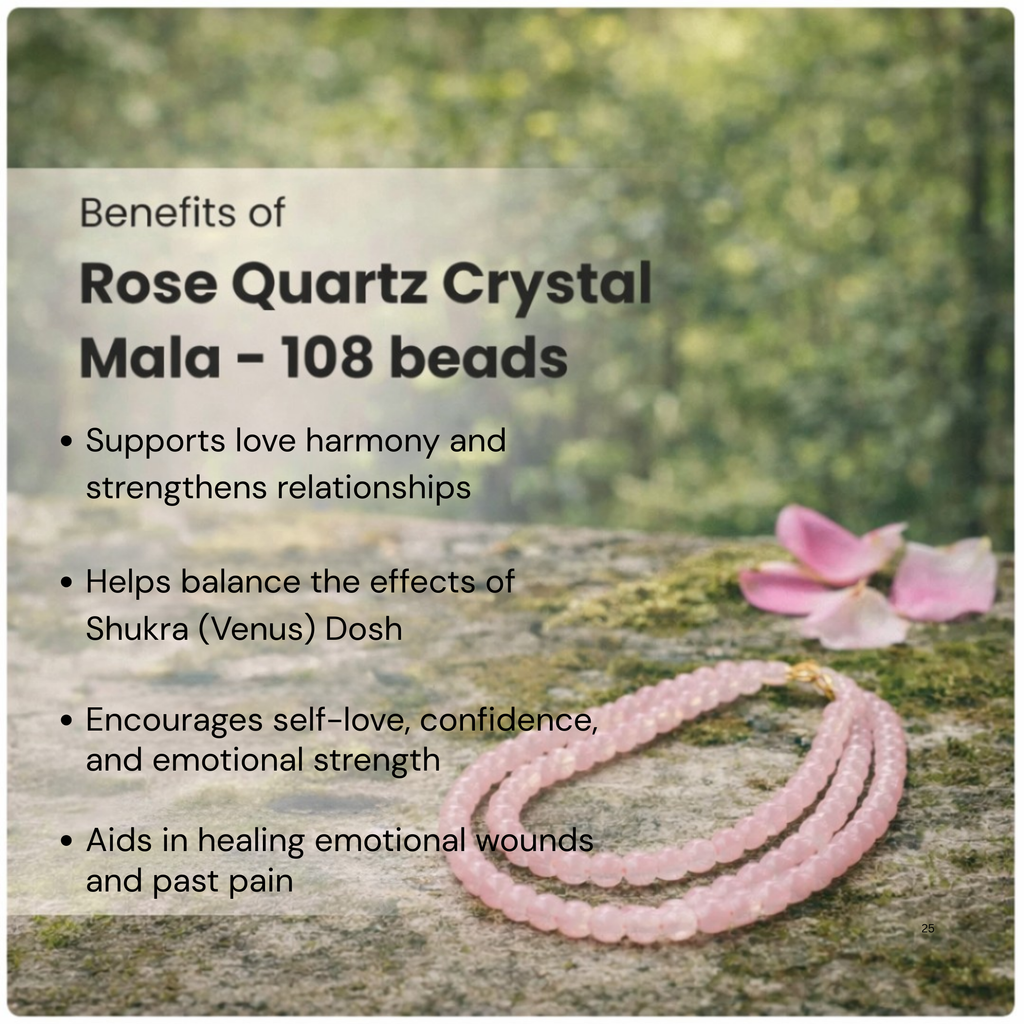 Rose Quartz Mala with 108 Beads (8mm)